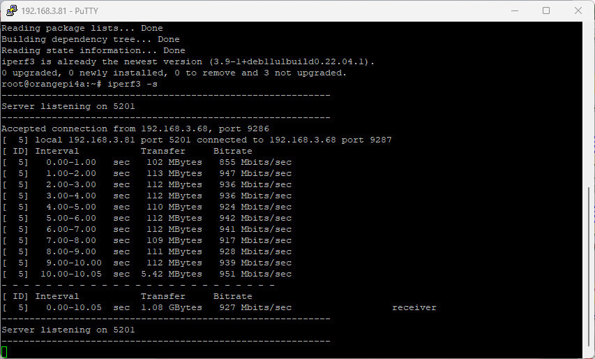 Orange Pi 4A LAN Speed 1
